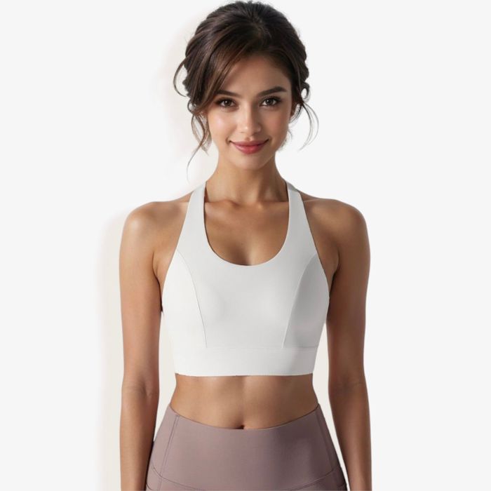 Women's High Impact Racerback Sports Bra with Seamless Design and Removable Padding