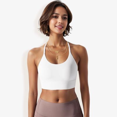 Women's Low Impact Strappy Sports Bra with Lightweight Breathable Fabric and Seamless Finish