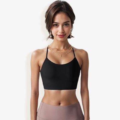 Women's Low Impact Racerback Sports Bra with Seamless Construction and Breathable Fabric