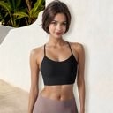 Black XL Women's Low Impact Racerback Sports Bra with Seamless Construction and Breathable Fabric