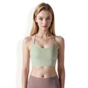 Green XL Women's Low Impact Racerback Sports Bra with Seamless Construction and Breathable Fabric