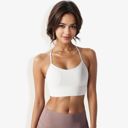 White XL Women's Low Impact Racerback Sports Bra with Seamless Construction and Breathable Fabric