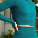 Green Medium Women's Long Sleeved Seamless Fitness Yoga Top