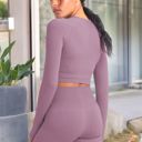Purple Small Women's Long Sleeved Seamless Fitness Yoga Top