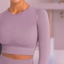 Purple Small Women's Long Sleeved Seamless Fitness Yoga Top
