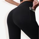 Black Medium Women's High Waist Bootcut Yoga Pants