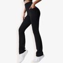 Black Small Women's High Waist Bootcut Yoga Pants