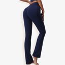 Blue Large Women's High Waist Bootcut Yoga Pants