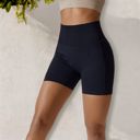 Black Medium Women's High Waist Seamless Butt Lifting Yoga Shorts