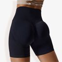 Black XL Women's High Waist Seamless Butt Lifting Yoga Shorts