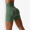 Green Small Women's High Waist Seamless Butt Lifting Yoga Shorts