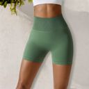 Green XL Women's High Waist Seamless Butt Lifting Yoga Shorts