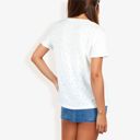 White Medium Eyelet Square Neck Top with Short Sleeves, Pleated Front, Lightweight Comfortable Casual Blouse