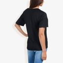 Black Large Ribbed Knit Top with V-Neck, Short Sleeves, Front Pocket, Loose Fit Casual Blouse