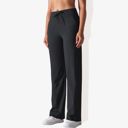 Black Medium Women's Wide Adjustable Waist Band Curved Pocket Straight Leg Athletic Joggers