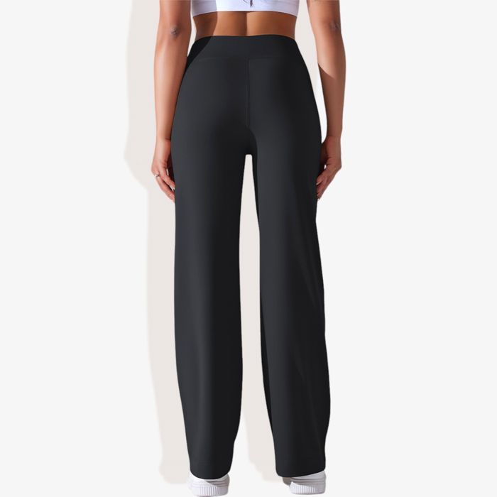 Women's Wide Adjustable Waist Band Curved Pocket Straight Leg Athletic Joggers