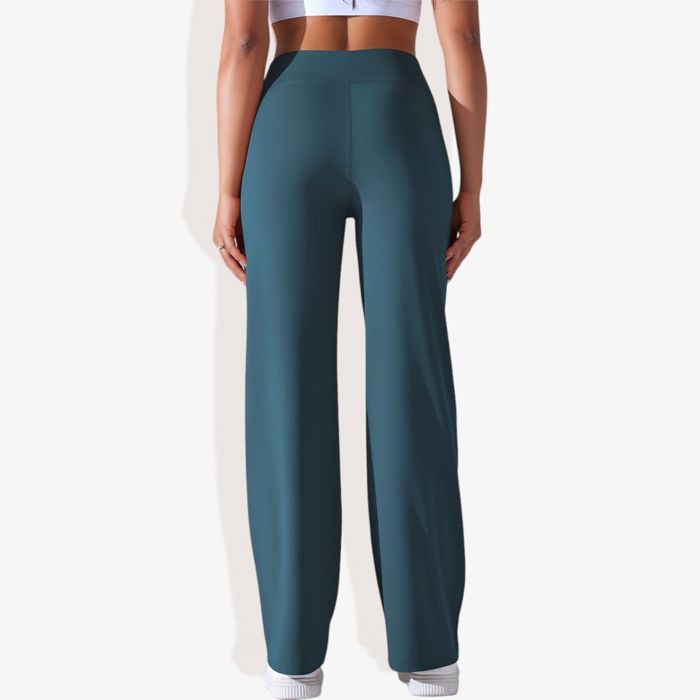 Women's Wide Adjustable Waist Band Curved Pocket Straight Leg Athletic Joggers