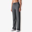 Gray Medium Women's Wide Adjustable Waist Band Curved Pocket Straight Leg Athletic Joggers