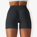 Black Medium Women's Wide Band Stretchy Rib Knit Cross Front Gathered Biker Shorts