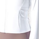 White Medium Women's Stretchy Long Sleeve High Neck Zip Pocket Sports Jacket