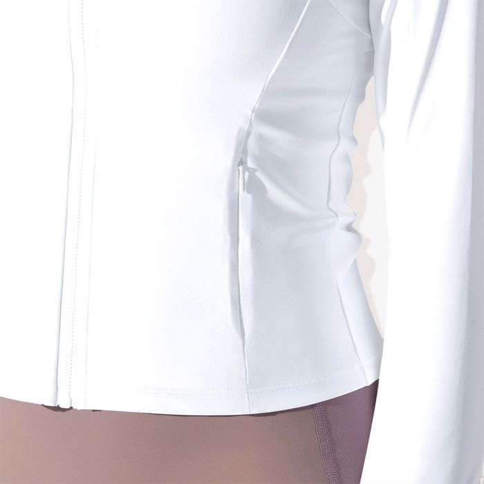 Women's Stretchy Long Sleeve High Neck Zip Pocket Sports Jacket
