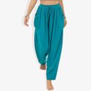 Green Medium Elastic Tie Detail Gathered Waist Side Pocket Relaxed Joggers