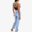  High Waist Straight Leg Jeans With Subtle Distressing