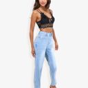  High Waist Straight Leg Jeans With Subtle Distressing