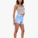  Distressed Denim Shorts with Rolled Cuff Hem and Classic Fit