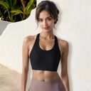 Black Small Women's High Impact Sports Bra with Racerback Design and Enhanced Support