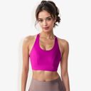 Orange Large Women's High Impact Sports Bra with Racerback Design and Enhanced Support
