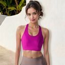 Orange Large Women's High Impact Sports Bra with Racerback Design and Enhanced Support