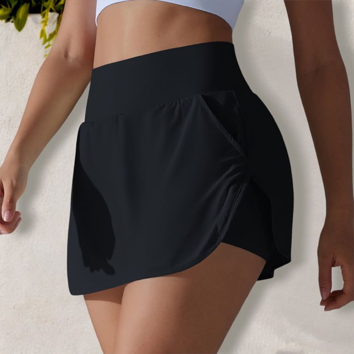 Women's High Waist Athletic Skort with Built-In Shorts and Side Pockets