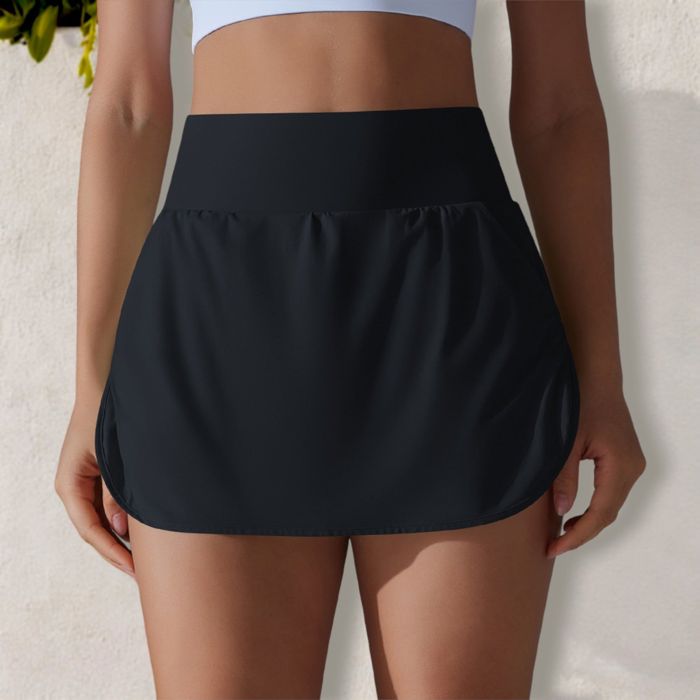Women's High Waist Athletic Skort with Built-In Shorts and Side Pockets