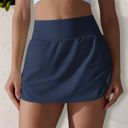 Green Small Women's High Waist Athletic Skort with Built-In Shorts and Side Pockets