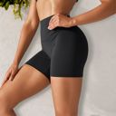Black XL Women's High Waist Seamless Biker Shorts with Compression Fit