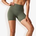 Green XL Women's High Waist Seamless Biker Shorts with Compression Fit
