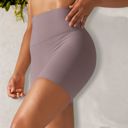 Pink Large Women's High Waist Seamless Biker Shorts with Compression Fit