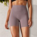 Pink Large Women's High Waist Seamless Biker Shorts with Compression Fit