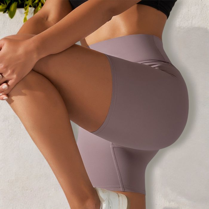 Women's High Waist Seamless Biker Shorts with Compression Fit