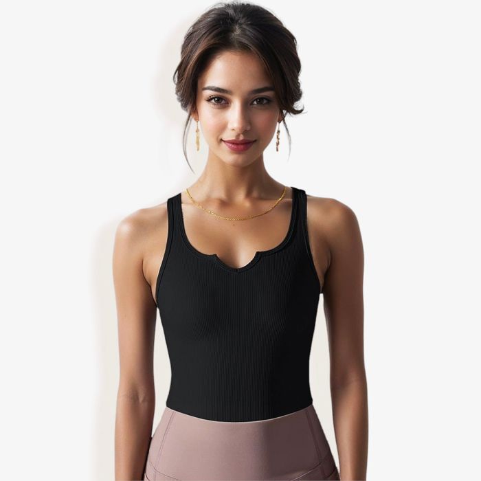 Women's High Impact Solid Color Ribbed Crop Tank Top