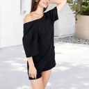 Black Large Short Sleeve V-Neck Romper With Relaxed Fit