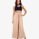  High Waist Wide Leg Palazzo Pants With Drawstring Waist And Relaxed Fit