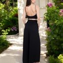 Black Large High Waist Wide Leg Palazzo Pants With Drawstring Waist And Relaxed Fit