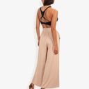 Brown Large High Waist Wide Leg Palazzo Pants With Drawstring Waist And Relaxed Fit