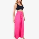 Pink Large High Waist Wide Leg Palazzo Pants With Drawstring Waist And Relaxed Fit