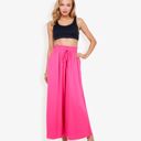 Pink Large High Waist Wide Leg Palazzo Pants With Drawstring Waist And Relaxed Fit