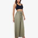 Green Large High Waist Wide Leg Palazzo Pants With Drawstring Waist And Relaxed Fit