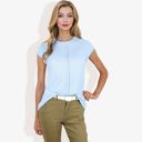  Sleeveless Knit Top With Seam Front Detail