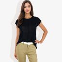 Black Large Sleeveless Knit Top With Seam Front Detail